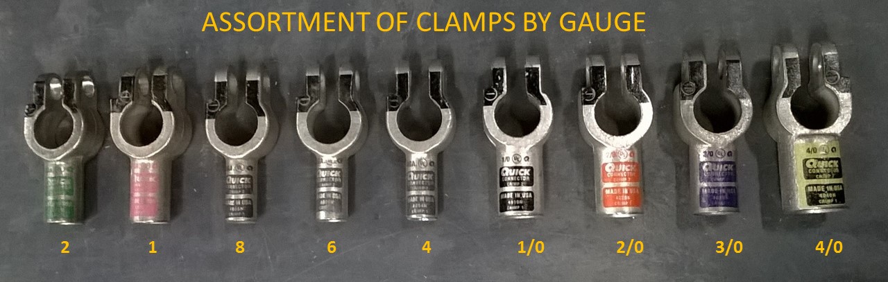 Battery ends Clamps by Gauge
